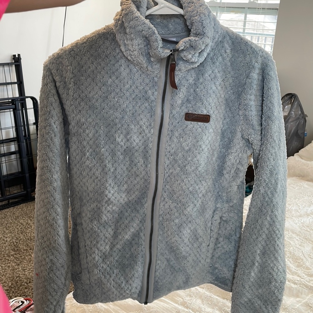 Light blue Columbia Fleece jacket.